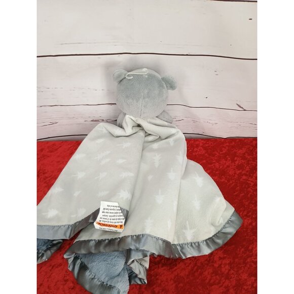 Cloud Island Large Bear Baby Lovey Security Blanket Gray Tree Print 30x30 - Picture 2 of 7